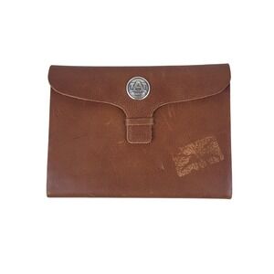 Auburn Tigers Brown Leather Journal Notebook AU Logo Silver Emblem NCAA Fan Gear